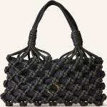 Schwarze Geflochtene Baguette-Taschen aus Textil für Damen 