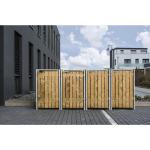 4er-Mülltonnenboxen 101l - 200l imprägniert aus Holz mit Deckel 