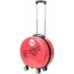 Rosa Koffer mit Reißverschluss aus Kunstfaser mit Teleskopgriff 