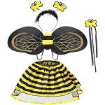 Reduzierte Schwarze Gestreifte Bienenkostüme aus Tüll für Kinder 