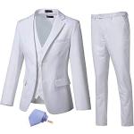Reduzierte Weiße Hochzeitsanzüge aus Polyester für Herren Größe XL 3-teilig 