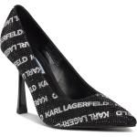 Reduzierte Schwarze Elegante Karl Lagerfeld Karl High Heels & Stiletto-Pumps aus Leder für Damen Größe 39 