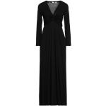Reduzierte Schwarze Unifarbene Langärmelige HIGH Maxi Sommerkleider aus Jersey für Damen Größe XS 