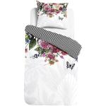 Melli Mello High on Love White Duplex-Bettbezug mit bunten romantischen Blumen und Schmetterlingen 140x200/220CM (+70x60CM Kissenbezug)