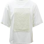 Weiße Kurzärmelige HIGH T-Shirts für Damen Größe S 