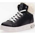 Schwarze Guess High Top Sneaker & Sneaker Boots mit Schnürsenkel aus Kunstfell für Damen Größe 35 