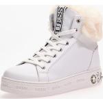 Weiße Guess High Top Sneaker & Sneaker Boots mit Schnürsenkel aus Kunstfell für Damen Größe 35 