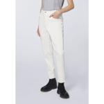 Reduzierte Weiße Slim Fit Jeans mit Reißverschluss aus Baumwollmischung für Damen Größe M 