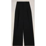 Schwarze Ami Paris Nachhaltige High Waist Hosen aus Twill für Damen Größe L 