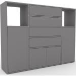 Highboard Grau - Highboard: Schubladen in Grau & Türen in Grau - Hochwertige Materialien - 154 x 118 x 35 cm, Selbst designen