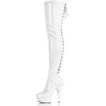 Higher-Heels PleaserUSA Overknee-Stiefel Delight-3063 Lack weiß/weiß Gr. 39