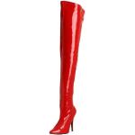 Higher-Heels PleaserUSA Overknee-Stiefel Seduce-3000 Lack rot Gr.45