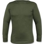 Olivgrüne Langärmelige Highlander Langarm-Unterhemden aus Polyester enganliegend für Herren Größe M 