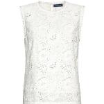 Reduzierte Weiße Ärmellose Highmoor Festliche Blusen mit Reißverschluss aus Baumwolle für Damen Größe XS für den für den Sommer 