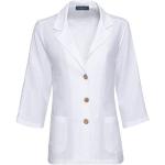 Reduzierte Weiße Unifarbene Highmoor Blusenjacken aus Leinen Handwäsche für Damen Größe XS für den für den Sommer 