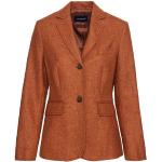 Reduzierte Orange Melierte Highmoor V-Ausschnitt Tweedblazer aus Wolle für Damen Größe XL 