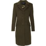 Reduzierte Olivgrüne Unifarbene Highmoor Maxi Kapuzenmäntel aus Wolle mit Kapuze für Damen Übergrößen für den für den Herbst 