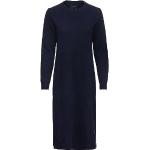 Blaue Highmoor Rundhals-Ausschnitt Strickkleider für Damen Größe L Große Größen 