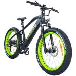 Highphoria E-Fatbike 26 Zoll Elektrofahrrad • E-Bike mit fetten Reifen • Fat Tire E-Mountainbike (Herren & Damen) • Hydraulische Federgabel • Pedelec (Schwarz/Grün)