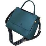 Blaue Vintage Damenschultertaschen & Damenshoulderbags mit Schulterpolster klein 