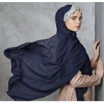 Blaue Hijabs aus Polyester für Damen 