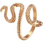 Rosa Knuckle Ringe mit Schlangenmotiv aus Edelstahl stapelbar für Damen Größe 57 
