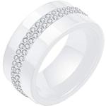 Weiße Keramik Ringe poliert aus Keramik mit Zirkonia Größe 60 zur Hochzeit 