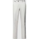 Silberne Unifarbene Hiltl Peaker Bundfaltenhosen mit Reißverschluss aus Baumwolle für Herren Übergrößen 