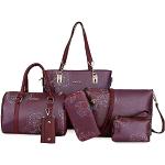 Bordeauxrote Handtaschen Sets aus Leder für Damen medium 