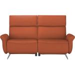 Orange Relaxsofas aus Leder mit Relaxfunktion Breite 150-200cm, Höhe 50-100cm, Tiefe 50-100cm 