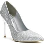 Silberne High Heels & Stiletto-Pumps mit Glitzer für Damen Größe 36,5 zum Abschlussball 