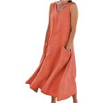 Orange Elegante Kurzärmelige Chiffonkleider mit Glitzer aus Chiffon für Damen Größe L für die Braut für den für den Sommer 