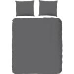 Reduzierte Graue Unifarbene Satinbettwäsche mit Reißverschluss aus Baumwolle maschinenwaschbar 135x200 