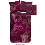 Rote Boho Blumenbettwäsche mit Mandala-Motiv mit Reißverschluss aus Baumwolle 155x220 
