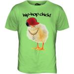 Limettengrüne Hip Hop T-Shirts mit Huhn-Motiv aus Baumwolle für Herren Größe L 