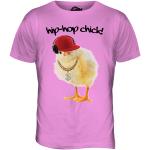 Rosa Hip Hop T-Shirts mit Huhn-Motiv aus Baumwolle für Herren Größe L 