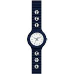 Blaue Hip Hop Quarz Damenarmbanduhren aus Silikon mit Kunststoff-Uhrenglas mit Silikonarmband 