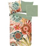 Reduzierte Sandfarbene Satinbettwäsche mit Mandala-Motiv mit Reißverschluss aus Baumwolle maschinenwaschbar 155x220 