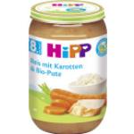 Hipp Menü Reis mit Karotten & Bio-Pute ab dem 8. Monat (220 g)