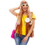 Bunte Buttinette Hippie-Kostüme & 60er Jahre Kostüme mit Fransen aus Kunstleder für Damen Größe M 