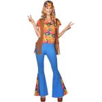 Reduzierte Bunte Blumenmuster Amscan Hippie-Kostüme & 60er Jahre Kostüme mit Fransen für Damen 