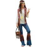 Bunte Blumenmuster Buttinette Hippie-Kostüme & 60er Jahre Kostüme mit Fransen aus Jersey für Damen Größe M 