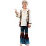 Reduzierte Bunte Buttinette Hippie-Kostüme & 60er Jahre Kostüme mit Fransen aus Jersey für Kinder Größe 140 