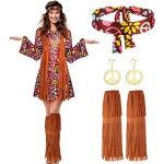 Rote Blumenmuster Hippie-Kostüme & 60er Jahre Kostüme für Damen 