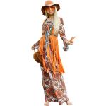 Orange Buttinette Hippie-Kostüme & 60er Jahre Kostüme mit Fransen aus Jersey für Damen Größe S 