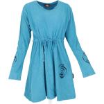 Blaue Boho Guru-Shop Mini Minikleider & kurze Kleider Handwäsche für Damen Größe M 