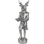 Silberne Antike 19 cm Formano Skulpturen & Dekofiguren mit Hirsch-Motiv 