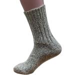 Hirsch Natur Norweger Socken, 100% Wolle (kbT), Graumeliert, 36-37