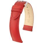 HIRSCH Uhren-Band Kent L - modisches Premium-Lederband für Deine Armbanduhr - Rot - 20 mm