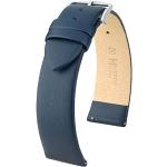 HIRSCH Uhren-Armband Toronto M - Uhr-Band aus italienischem Kalbs-Leder mit feiner Narbung - Blau - 16 mm